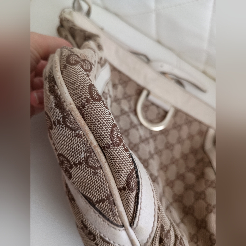 Authenticated Gucci GG Abbey D Ring Crossbody Brown Beige Canvas Fabric Bag - Picture 6 of 16